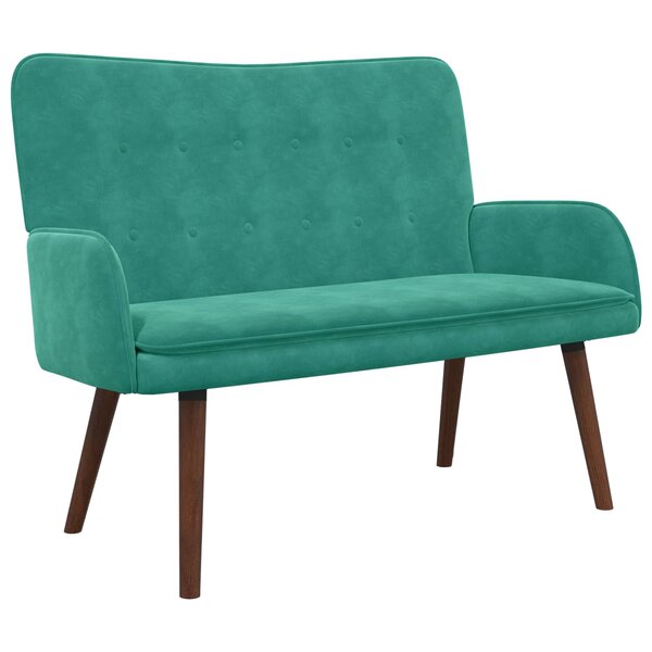 vidaXL Sofa 2 places Turquoise 115 x 61 x 87 cm Velours