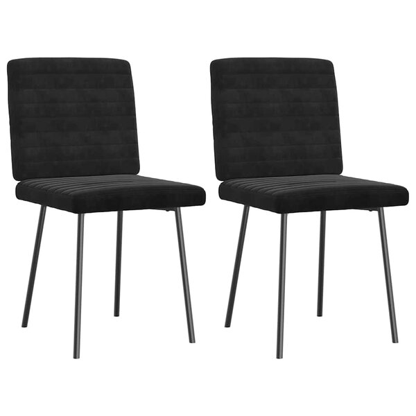 vidaXL Chaises à manger lot de 2 Noir Velours