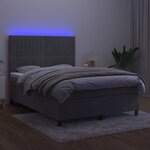 vidaXL Sommier à lattes de lit avec matelas LED Gris clair 140x190 cm