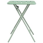 Table de jardin pliable vidaXL Vert menthe 55x55x73 cm Acier