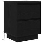 VidaXL Tables de chevet avec lumières LED 2 Pièces noir 38x34x50 cm