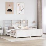 vidaXL Lit bibliothèque sans matelas blanc 200x200 cm bois massif