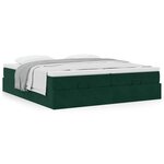 VidaXL Cadre de lit ottoman avec matelas vert foncé 180x200cm velours