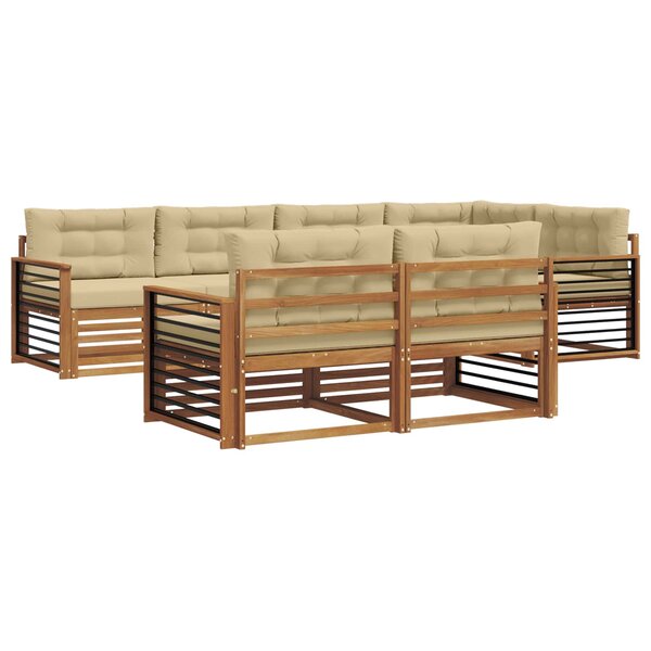 vidaXL Ensemble de canapés d'extérieur 7 pc Naturel et Beige