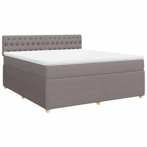 vidaXL Sommier à lattes de lit avec matelas Taupe 180x200 cm Tissu