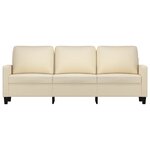 vidaXL Canapé à 3 places Crème 180 cm Tissu