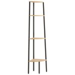 vidaXL Étagère d'angle à 4 niveaux Marron clair et noir 45 5 x 31 5 x 150 cm