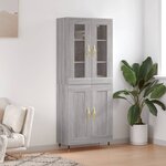 vidaXL Buffet haut Sonoma gris 69 5x34x180 cm Bois d'ingénierie