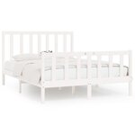 vidaXL Cadre de lit Blanc Bois massif 140x200 cm
