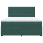 vidaXL Sommier à lattes de lit et matelas Vert foncé 180x200cm Velours