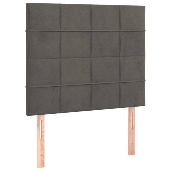 vidaXL Têtes de lit 2 Pièces Gris foncé 100x5x78/88 cm Velours