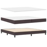 vidaXL Lit à ressorts avec matelas Marron foncé 200 x 200 cm tissu