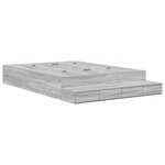 vidaXL Cadre de lit avec rangement avec tiroir Gris Sonoma 150 cm