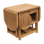 Ensemble de bar bas pliable en Teck avec 2 tabourets - Nomani
