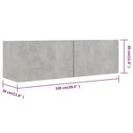 vidaXL Meuble TV Gris béton 100x30x30 cm Aggloméré