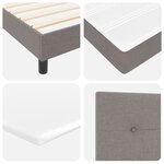Lit Box Spring vidaXL avec Matelas Taupe 140x190 cm Tissu