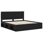 vidaXL Cadre de lit avec tête de lit Noir 200 x 200 cm Pin massif