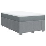 vidaXL Sommier à lattes de lit et matelas gris clair 120x190 cm tissu