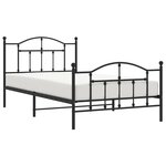 vidaXL Cadre de lit métal sans matelas avec pied de lit noir 107x203cm