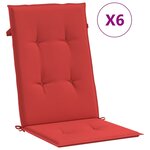 vidaXL Chaises de jardin inclinables et coussins lot de 6 bois teck