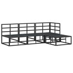 vidaXL Ensemble de canapé de jardin avec coussin 4 Pièces Noir Aluminium