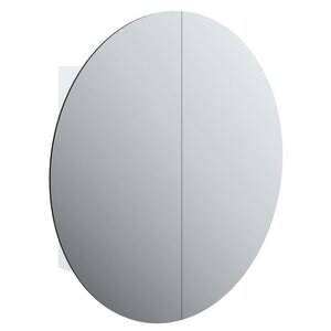 vidaXL Armoire de salle de bain miroir rond et LED Blanc 54x54x17 5 cm