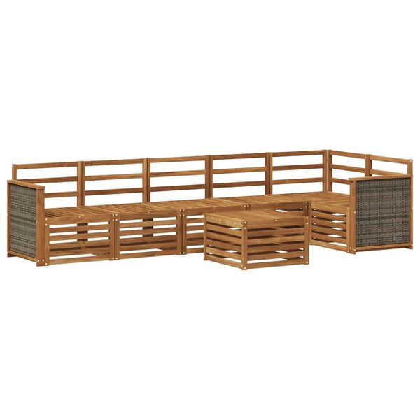 vidaXL Ensemble de canapés d'extérieur 6 pc Naturel