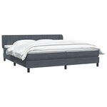 vidaXL Sommier à lattes de lit et matelas gris foncé 180x210cm velours