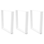 vidaXL Pieds de table à manger en V 3 pièces Blanc 90 x (72-73 3) cm Acier