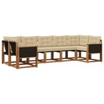 vidaXL Ensemble de canapés d'extérieur 7 Pièces Naturel et Beige