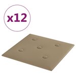 vidaXL Panneaux muraux 12 Pièces Cappuccino 30x30 cm Similicuir 1 08 m²