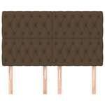 vidaXL Tête de lit marron foncé 144 x 7 x 118/128 cm Tissu