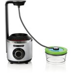 Bosch-blender sous vide 2en1 vitamaxx - 1000w- pompe sous vide jusqu'à 75 kpa - 6 lames - 37.000 trs/min-3 progr.- inox/noir