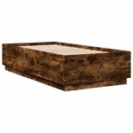 vidaXL Cadre de lit avec lumières LED chêne fumé 75x190 cm
