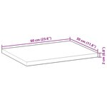 vidaXL Étagère flottante 60x30x2 cm bois d'acacia massif non traité
