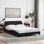 vidaXL Cadre de lit Dover noir 120x200 cm tissu