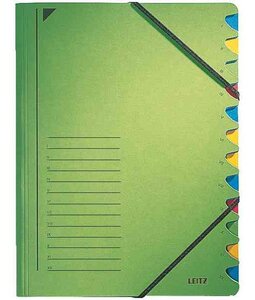 Classeur trieur  format A4  carton  12 compartiments Vert LEITZ