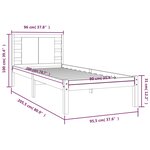 Vidaxl cadre de lit gris bois de pin massif 90x200 cm