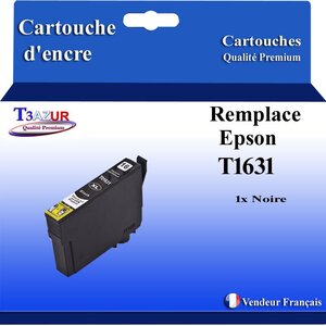 T3AZUR- Cartouche Compatible avec Epson 16XL 16 XL remplace Epson Workforce WF-2010W WF-2510WF WF-2520NF WF-2530WF WF-2540WF Noire