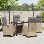 vidaXL Ensemble de salle à manger pour jardin 5 Pièces Beige polyrotin