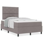 vidaXL Lit à ressorts avec matelas Taupe 120 x 190 cm tissu