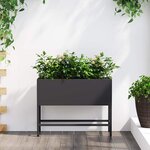 vidaXL Bac de jardin surélevé Noir 60 x 26 x 45 cm Acier