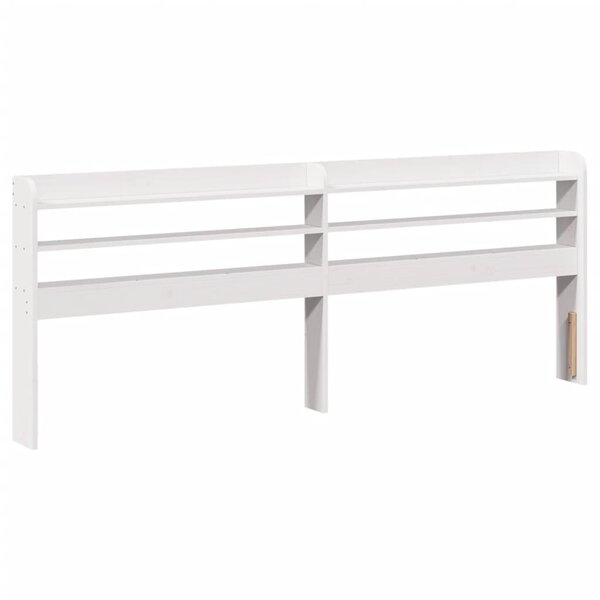vidaXL Tête de lit avec étagères blanc 200 cm bois massif de pin