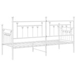 vidaXL Cadre de lit de jour avec tête de lit Blanc 75 x 190 cm Acier