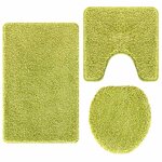 vidaXL Tapis de bain 3 Pièces Vert 50 x 50 cm Polypropylène