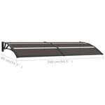 vidaXL Auvent de porte Noir 240x80 cm PC