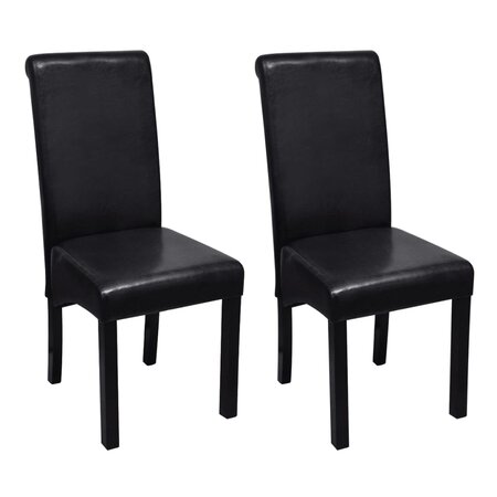 vidaXL Chaises à manger lot de 2 noir similicuir