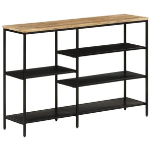 vidaXL Table console 110x30x75 cm bois de manguier massif brut et fer