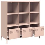 vidaXL Buffet haut rose 101 5x39x103 5 cm acier