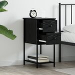 vidaXL Cabinet de chevet avec tiroir 2 Pièces Chêne noir 32 x 42 x 70 cm